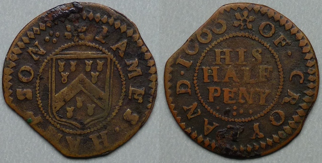 Crowland, James Hampson 1666 halfpenny